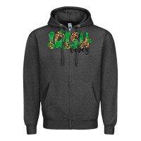 Charcoal Heather ırısh vibes Zipper Hoodie - MaliasSmallBusiness