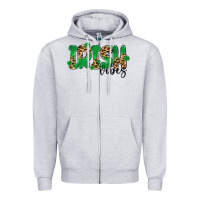Heather Grey ırısh vibes Zipper Hoodie - MaliasSmallBusiness