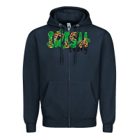 Navy ırısh vibes Zipper Hoodie - MaliasSmallBusiness