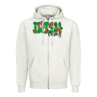 Oatmeal Heather ırısh vibes Zipper Hoodie - MaliasSmallBusiness