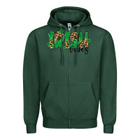 Sports Green ırısh vibes Zipper Hoodie - MaliasSmallBusiness