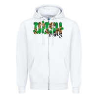 White ırısh vibes Zipper Hoodie - MaliasSmallBusiness