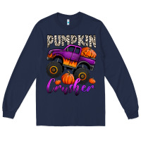 Navy pumpkin crusher monster truck Long Sleeve Tee - Jasminsmagicworld