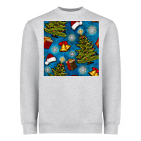 Heather Grey christmas trees and bells seamless pattern Heavyweight Sweatshirt - BundleAndBundleShop