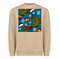 Mushroom christmas trees and bells seamless pattern Heavyweight Sweatshirt - BundleAndBundleShop