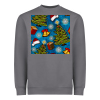 Storm christmas trees and bells seamless pattern Heavyweight Sweatshirt - BundleAndBundleShop