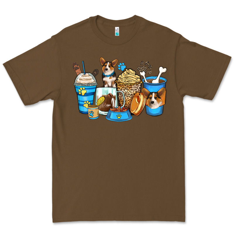 Corgi Coffee Cups Premium Tee by Zillion Design Studio | Teevron