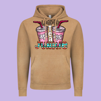 Loaded Tea Junkie Vintage Hoodie Designed By Cowhidedigitalart