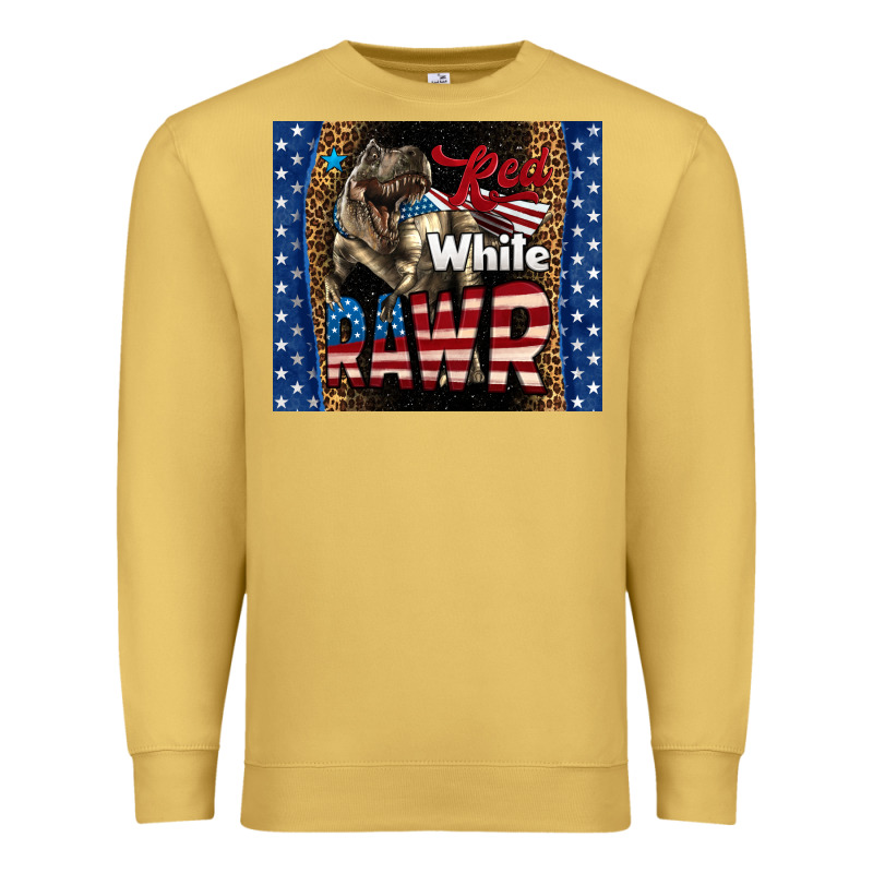 Western Red White Rawr Dinosaur Premium Sweatshirt by LillyAllenDesigns | Teevron