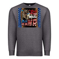 Charcoal Heather Western Red White Rawr Dinosaur Premium Sweatshirt - LillyAllenDesigns