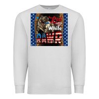 Dove Grey Western Red White Rawr Dinosaur Premium Sweatshirt - LillyAllenDesigns