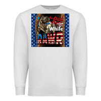 Oatmeal Heather Western Red White Rawr Dinosaur Premium Sweatshirt - LillyAllenDesigns