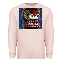 Pale Pink Western Red White Rawr Dinosaur Premium Sweatshirt - LillyAllenDesigns