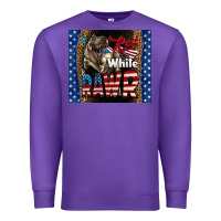 Purple Western Red White Rawr Dinosaur Premium Sweatshirt - LillyAllenDesigns