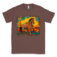 Chestnut can't be tamed horse with sunflowers turquoise gemstone western sunset Classic Tee - Artiststas