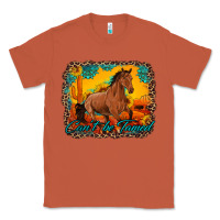 Copper can't be tamed horse with sunflowers turquoise gemstone western sunset Classic Tee - Artiststas