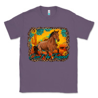 Lavender can't be tamed horse with sunflowers turquoise gemstone western sunset Classic Tee - Artiststas