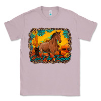 Lilac can't be tamed horse with sunflowers turquoise gemstone western sunset Classic Tee - Artiststas