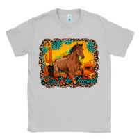 Moon Dust can't be tamed horse with sunflowers turquoise gemstone western sunset Classic Tee - Artiststas