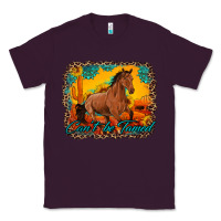 Plum can't be tamed horse with sunflowers turquoise gemstone western sunset Classic Tee - Artiststas