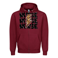 Burgundy nurse lightning bolt Zipper Hoodie - MaliasSmallBusiness