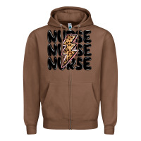 Chestnut nurse lightning bolt Zipper Hoodie - MaliasSmallBusiness