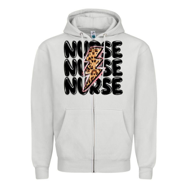 Nurse Lightning Bolt Zipper Hoodie by MaliasSmallBusiness | Teevron