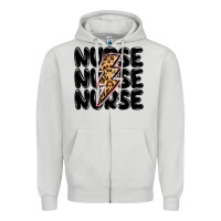 Dove Grey nurse lightning bolt Zipper Hoodie - MaliasSmallBusiness