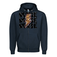 Navy nurse lightning bolt Zipper Hoodie - MaliasSmallBusiness