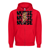 Red nurse lightning bolt Zipper Hoodie - MaliasSmallBusiness
