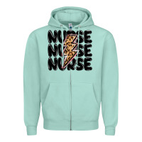 Seafoam nurse lightning bolt Zipper Hoodie - MaliasSmallBusiness