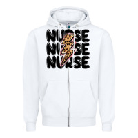 White nurse lightning bolt Zipper Hoodie - MaliasSmallBusiness