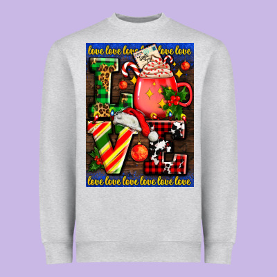 Love Coffee Cup Christmas Heavyweight Sweatshirt Designed By Adodesignshop
