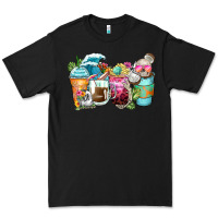 Black skeleton summer coffee cups Premium Tee - Zillion Design Studio