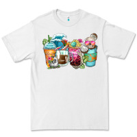 White skeleton summer coffee cups Premium Tee - Zillion Design Studio
