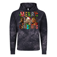 Cloud Black Merry christmas horses Vintage Hoodie - FaDigitalArtStudio