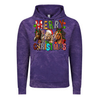Cloud Purple Merry christmas horses Vintage Hoodie - FaDigitalArtStudio