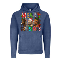 Vintage Denim Merry christmas horses Vintage Hoodie - FaDigitalArtStudio