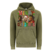 Vintage Olive Merry christmas horses Vintage Hoodie - FaDigitalArtStudio