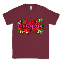 Burgundy Chingona with roses Classic Tee - AdoDesignShop