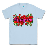 Dusty Blue Chingona with roses Classic Tee - AdoDesignShop