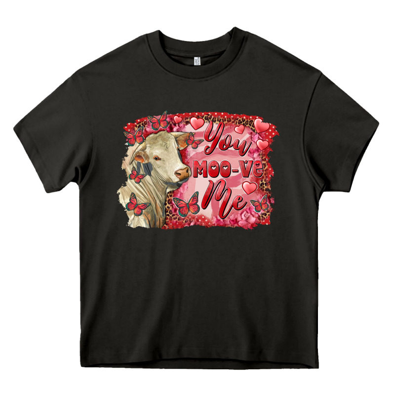 Valentine's Day You Moo Ve Me Charolais Cow Heavy Core Tee by RanaPortraitStore | Teevron