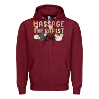 Burgundy massage therapist life Zipper Hoodie - MaliasSmallBusiness