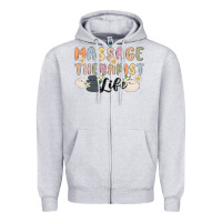 Heather Grey massage therapist life Zipper Hoodie - MaliasSmallBusiness