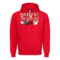 Red massage therapist life Zipper Hoodie - MaliasSmallBusiness