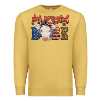Antique Gold Western Star Spangled Baby Cow Premium Sweatshirt - LillyAllenDesigns