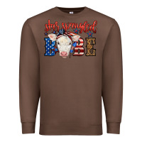 Chestnut Western Star Spangled Baby Cow Premium Sweatshirt - LillyAllenDesigns