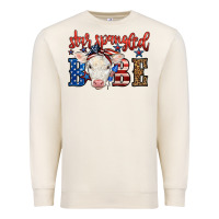 Sandshell Western Star Spangled Baby Cow Premium Sweatshirt - LillyAllenDesigns