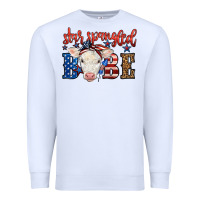 White Western Star Spangled Baby Cow Premium Sweatshirt - LillyAllenDesigns