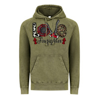 Vintage Olive love firefighter Vintage Hoodie - CowhideDigitalArt